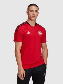 adidas 21/22 Manchester United Training Tee - Red, Size S, Men
