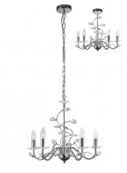 Ceiling Pendant (SHADE SOLD SEPARATELY) 5 Light Polished Chrome, Crystal
