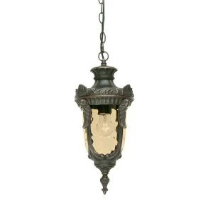 1 Light Medium Outdoor Ceiling Chain Lantern Old Bronze IP44, E27