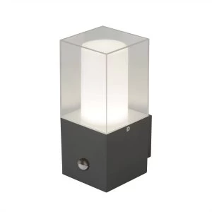 1 Light Outdoor Sensor Lamp Dark Grey, White IP44, E27