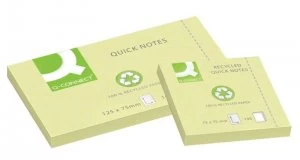 Q Connect Quick Notes Recyc 75x125 Yllw - 12 Pack