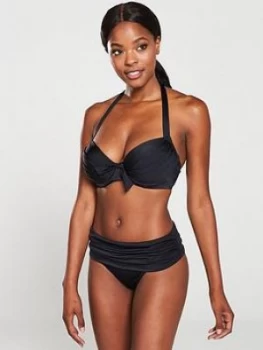 Pour Moi Azure Fold Over Bikini Brief - Black, Size 12, Women