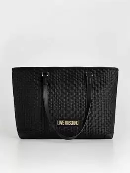 Love Moschino Woven Shopper Bag - Black