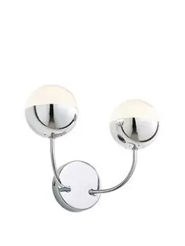 Spa Rhodes LED 2 Light Wall Light 10W Cool White Crackle Effect and Chrome