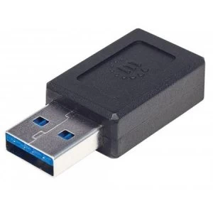 Manhattan USB-C to USB-A Adapter Female to Male 480 Mbps (USB 2.0) Hi-Speed USB Black Lifetime Warranty Polybag