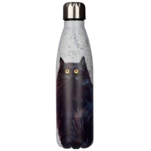 Kim Haskins Black Cat Reusable Stainless Steel Hot & Cold Thermal Insulated Drinks Bottle 500ml