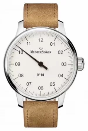 MeisterSinger Mens no. 1 Classic Hand Wound Sellita White Watch