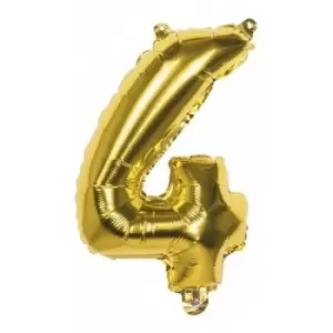 Foil Balloon Number 4 (Gold)