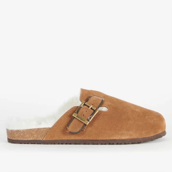 Barbour Womens Nellie Suede Mules Slippers - Camel - UK 4