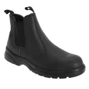 Grafters Mens Grain Leather Chelsea Safety Boots (10 UK) (Black)