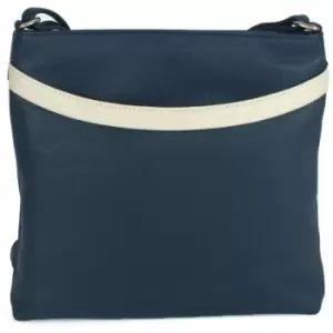 Womens/Ladies Aimee Colour Band Handbag (One size) (Navy/White) - Eastern Counties Leather
