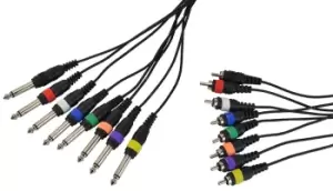 "Cobra Mono 3m 4 Way Patch lead With Colour Coded 1/4" (6.35mm) Jacks"