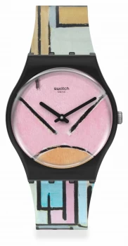 Swatch MoMA COMPOSITION IN OVAL WITH COLOR PLANES 1 GZ350 Watch