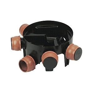 FloPlast D900 Chamber Base with 5 Flexible Inlets - Black 450mm