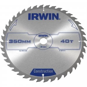 Irwin ATB Construction Circular Saw Blade 350mm 40T 30mm