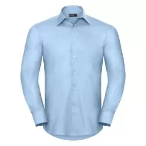 Russell Collection Mens Long Sleeve Easy Care Tailored Oxford Shirt (15inch) (Oxford Blue)