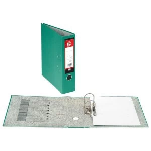 5 Star Lever Arch File 70mm Spine A4 Green Pack 10