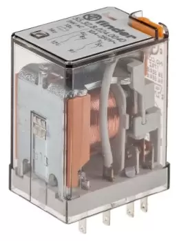 Finder, 24V ac Coil Non-Latching Relay DPDT, 10A Switching Current Plug In, 2 Pole, 55.32.8.024.0040