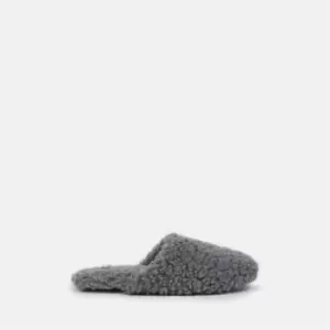 Missguided Borg Mule Slippers - Grey
