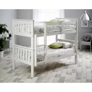 Carra White Bunk Bed and Memory Foam Mattresses