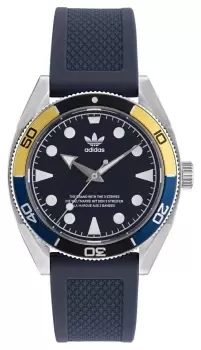 Adidas AOFH23006 EDITION TWO Blue Dial Navy Blue Silicone Watch