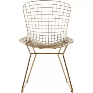District Gold Metal Grid Frame Wire Chair - Premier Housewares