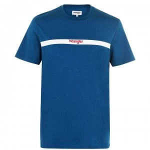 Wrangler Stripe Logo T-Shirt - Ink Blue