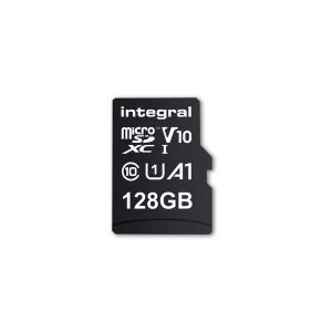 Integral 128GB Micro SD Card MicroSDXC UHS-1 U1 Cl10 V10 A1 Up To 100Mbs Read
