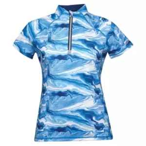 Weatherbeeta Womens/Ladies Ruby Marble Short-Sleeved Top (XXS) (Blue)