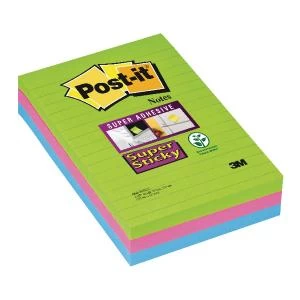 Post it Jewel Pop Collection 102 x 152mm Ruled Super Sticky Notes