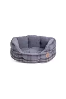 Petface Grey Tweed Oval Bed - Size: M