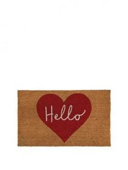 Hello Heart Coir Doormat