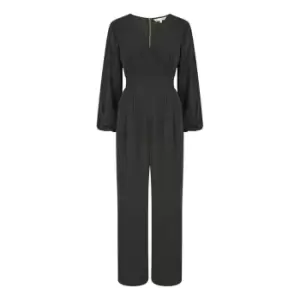 Yumi Black Long Sleeve Jumpsuit With Pockets - Black