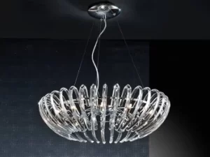 Ariadna 12 Light Crystal Ceiling Pendant with Remote Control Chrome, G9
