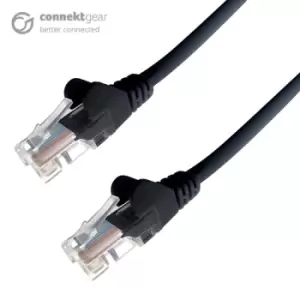 Connekt Gear 15m RJ45 CAT6 UTP Stranded Flush Moulded LS0H Network Cable - 24AWG - Black