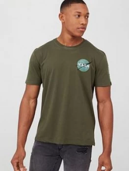 Alpha Industries Alpha Industries Space Shuttle Back Print T-Shirt, Dark Olive, Size XL, Men