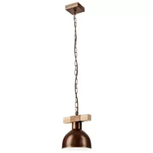 Agnese Steel Dome Wall Light Brown, 1x E27