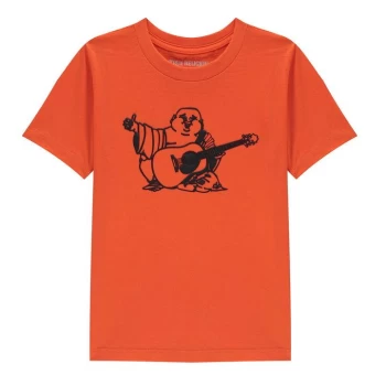 True Religion Junior Boys Chest Buddha T Shirt - Orange