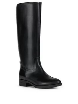 Geox Felicity Leather Knee Boots - Black, Size 4, Women