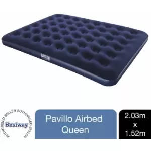 Pavillo - Queen Flocked Blow up Inflatable Airbed Camping Mattress 203 x 152 x 22cm