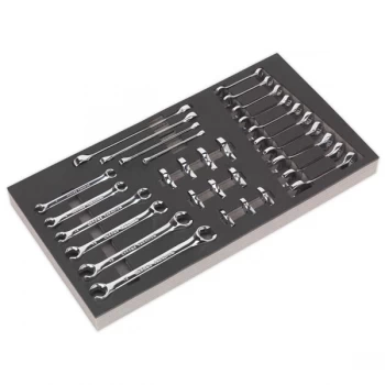 Siegen S01125 Tool Tray with Specialised Spanner Set 30pc - Metric