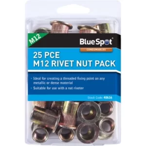 BlueSpot 40616 25 Piece M12 Rivet Nut Pack