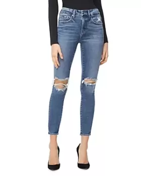 Good American Good Legs High Rise Ripped Skinny Crop Jeans in Blue261