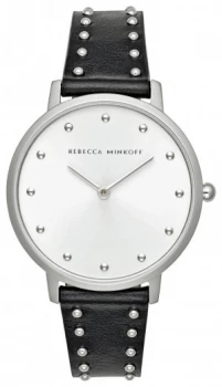 Rebecca Minkoff Ladies Black Leather Strap Watch