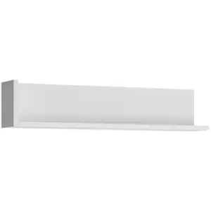 Furniture To Go - Lyon 120cm wall shelf in White and High Gloss - White and High Gloss