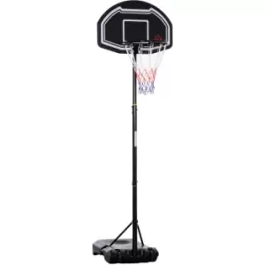 Adjustable Basketball Hoop Stand w/ Wheels and Weight Base 1.6-2.1m - Black - Homcom