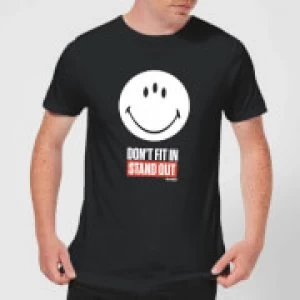 Smiley World Slogan Don't Fit In, Stand Out Mens T-Shirt - Black - M