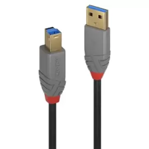 Lindy 36742 USB cable 2m USB 3.2 Gen 1 (3.1 Gen 1) USB A USB B Black Grey