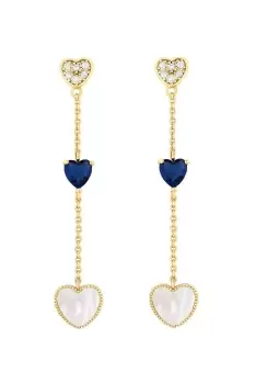 Gold Plated And Mother of Pearl Heart Earrings