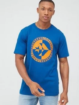 Converse Checkered Star Chevron T-Shirt - Blue, Size L, Men